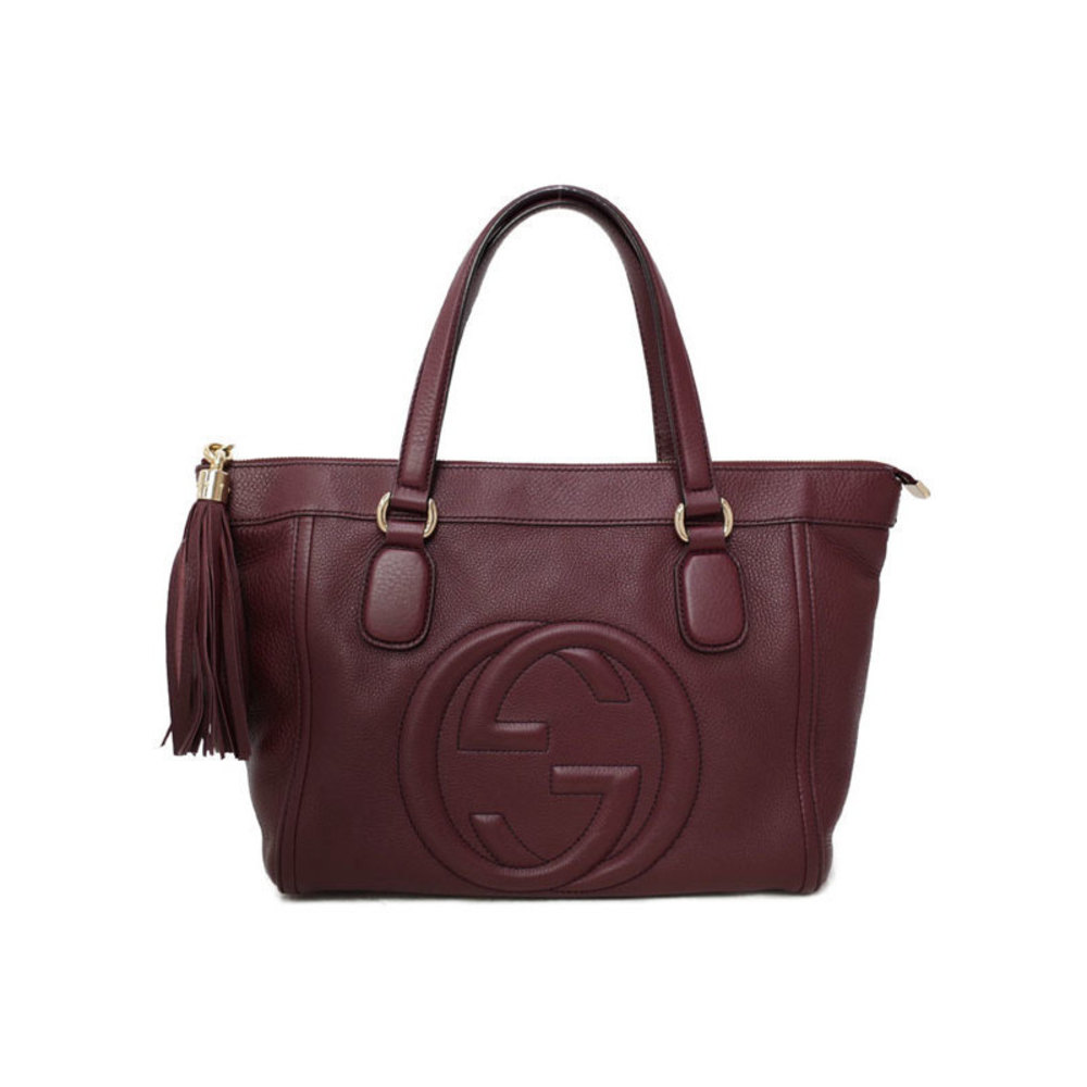 Gucci Soho Tote Bag Red Maroon